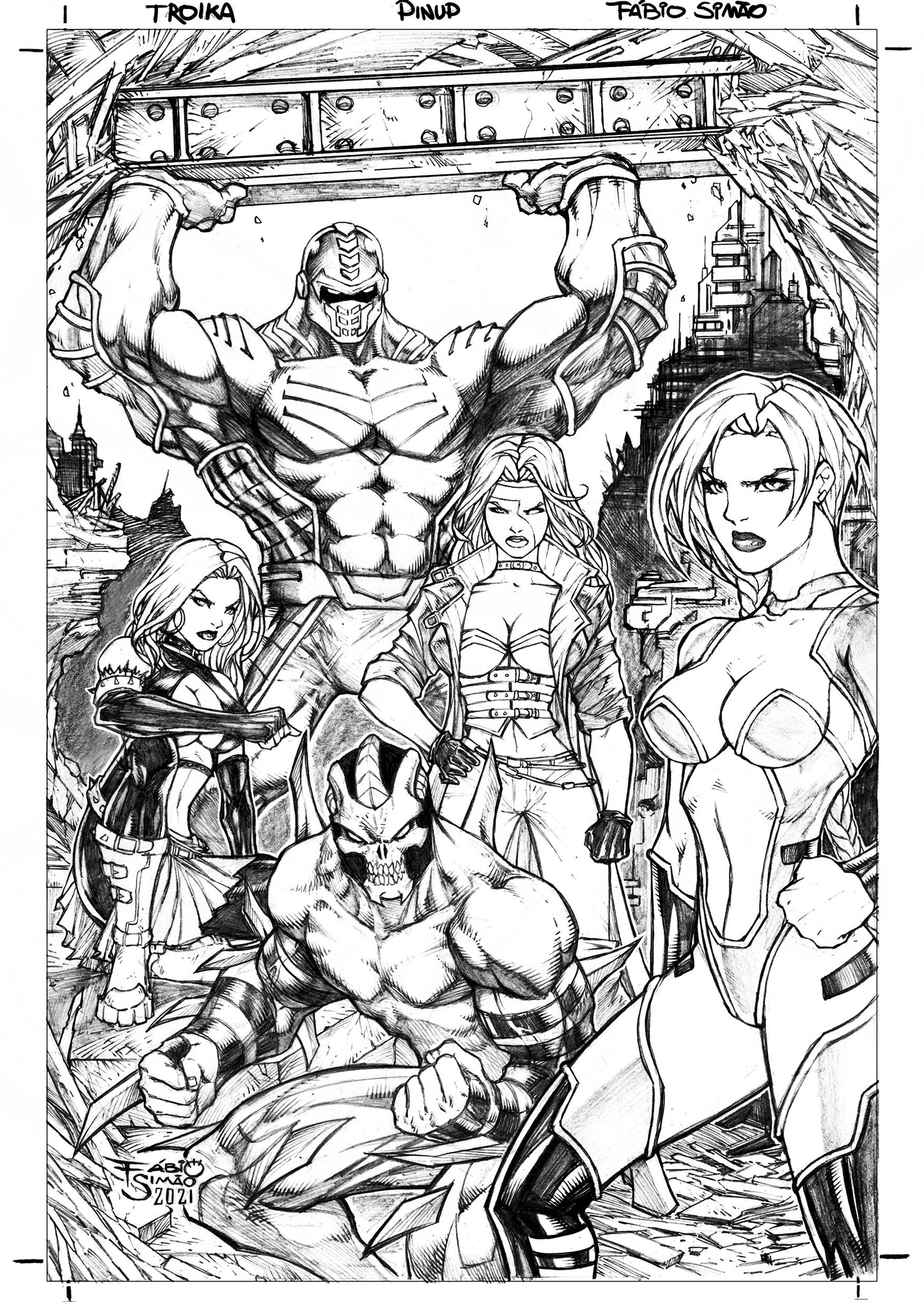 TROIKA - PROMO COVER - ORIGINAL PENCILS by Fábio Simão