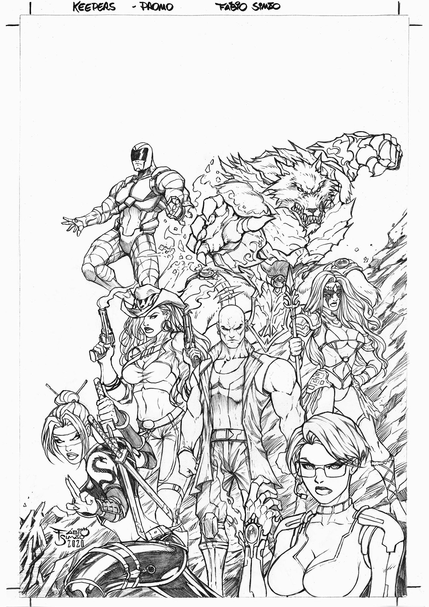 KEEPERS - PROMO COVER - ORIGINAL PENCILS by Fábio Simão