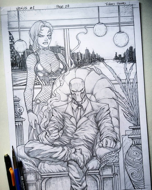 VEXUS#1 PAGE 27 - SPLASH PAGE - ORIGINAL PENCILS by Fábio Simão