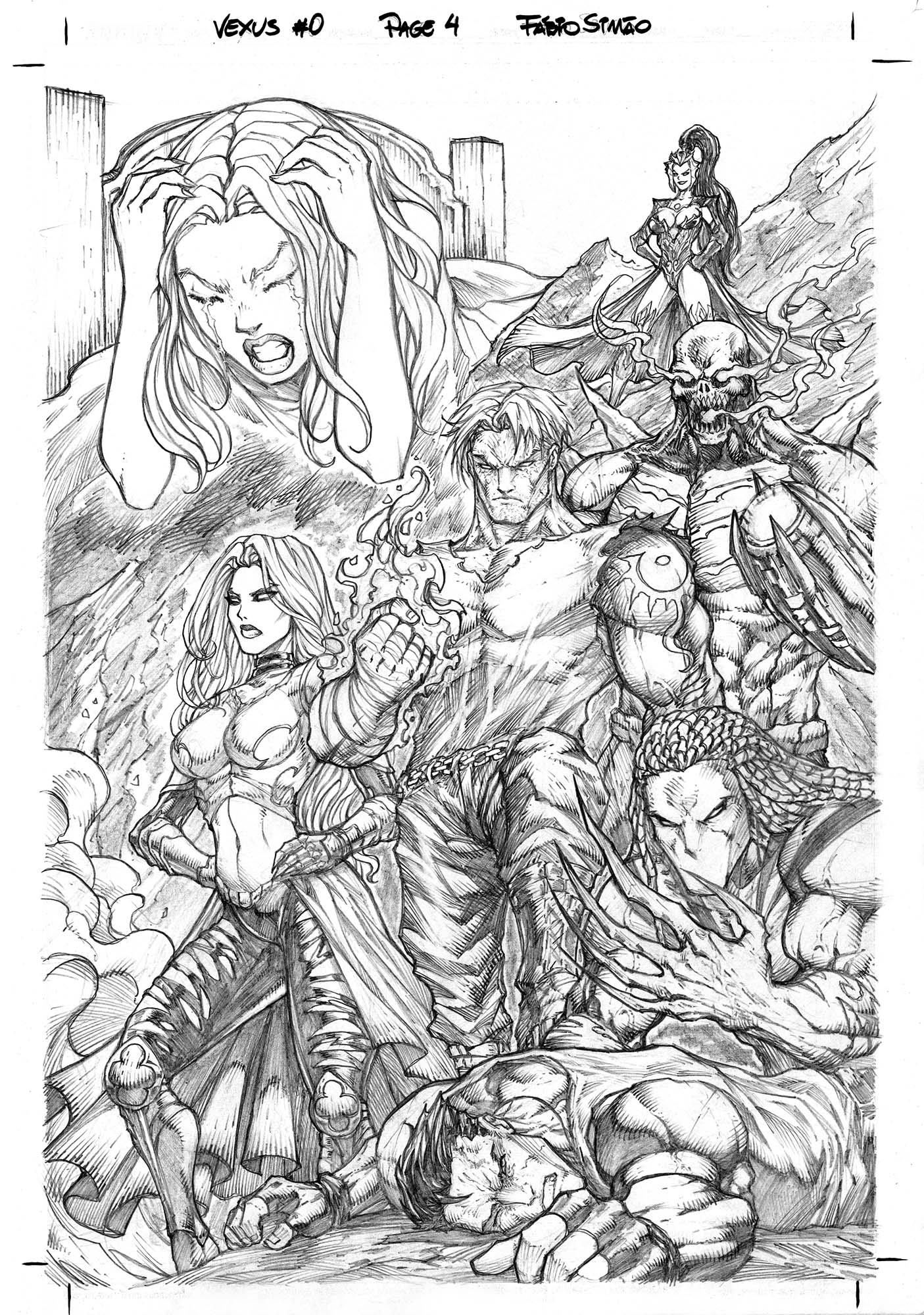 VEXUS#0 PAGE 4 - SPLASH PAGE - ORIGINAL PENCILS by Fábio Simão