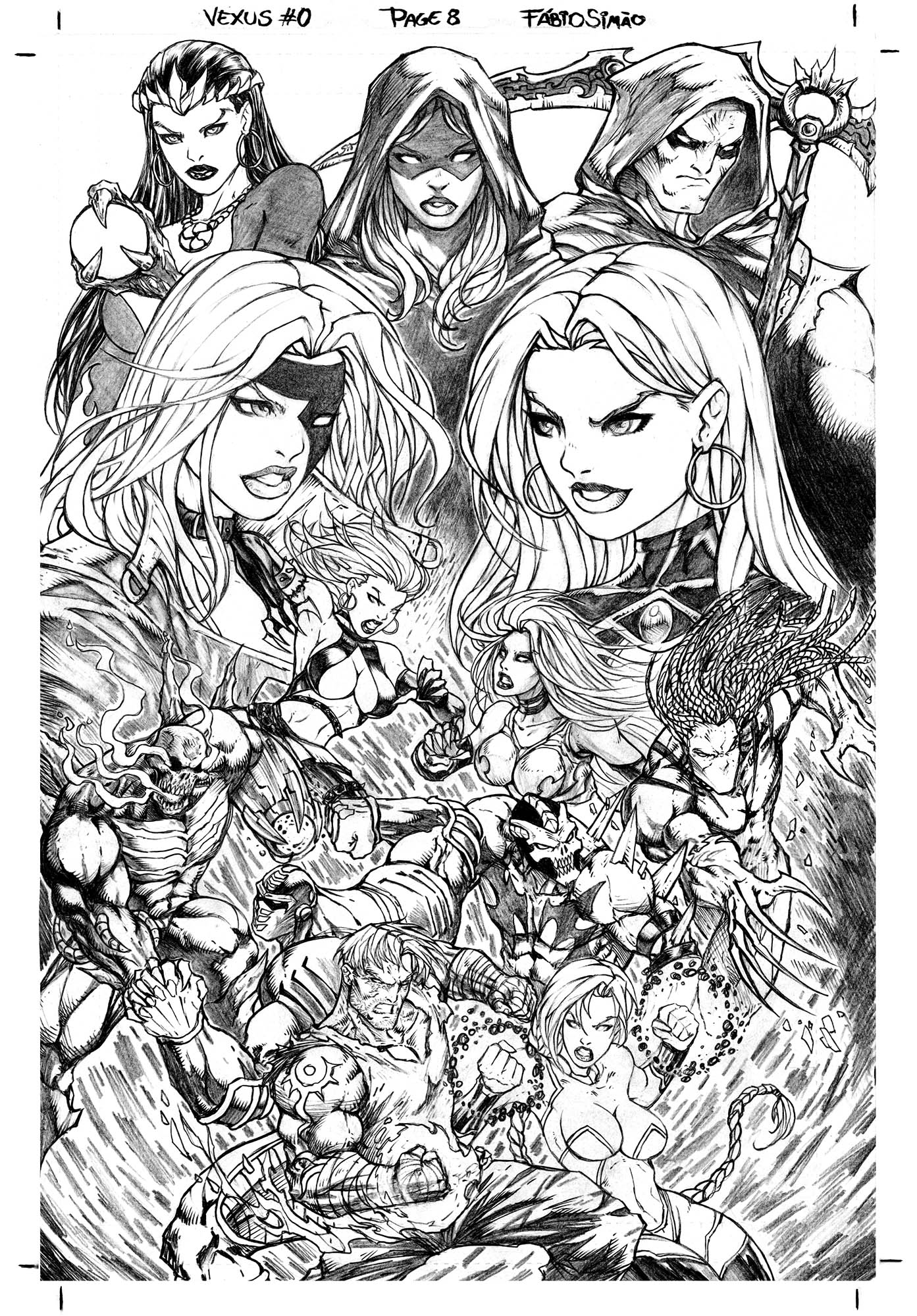 VEXUS#0 PAGE 8 - SPLASH PAGE - ORIGINAL PENCILS by Fábio Simão